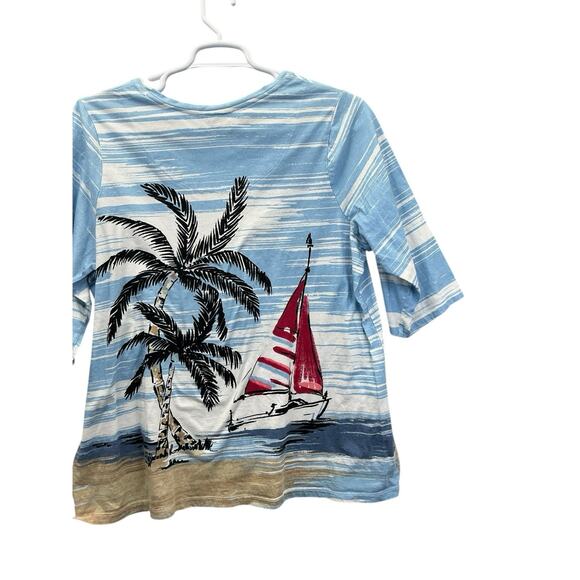 Catherines Top Sparkle Knit 3/4 Sleeve Women’s Plus Size 1X Blue - Picture 9 of 10